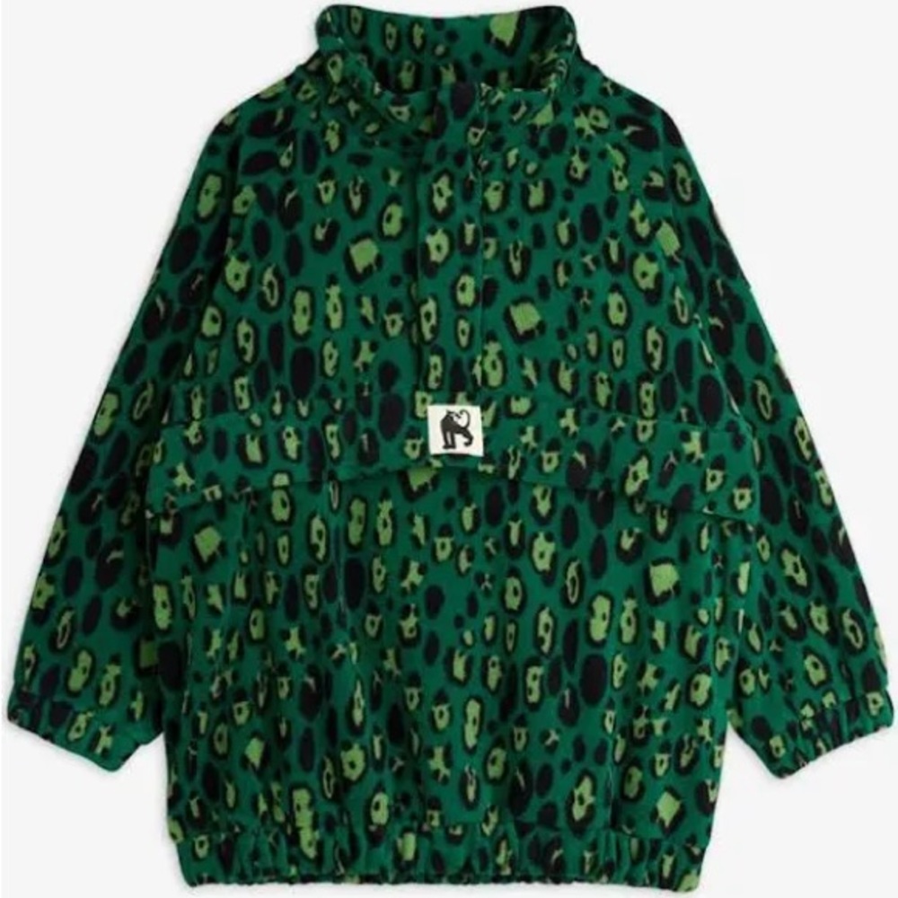 NEW SEASON Mini rodini green leopard fleece super warm sweater